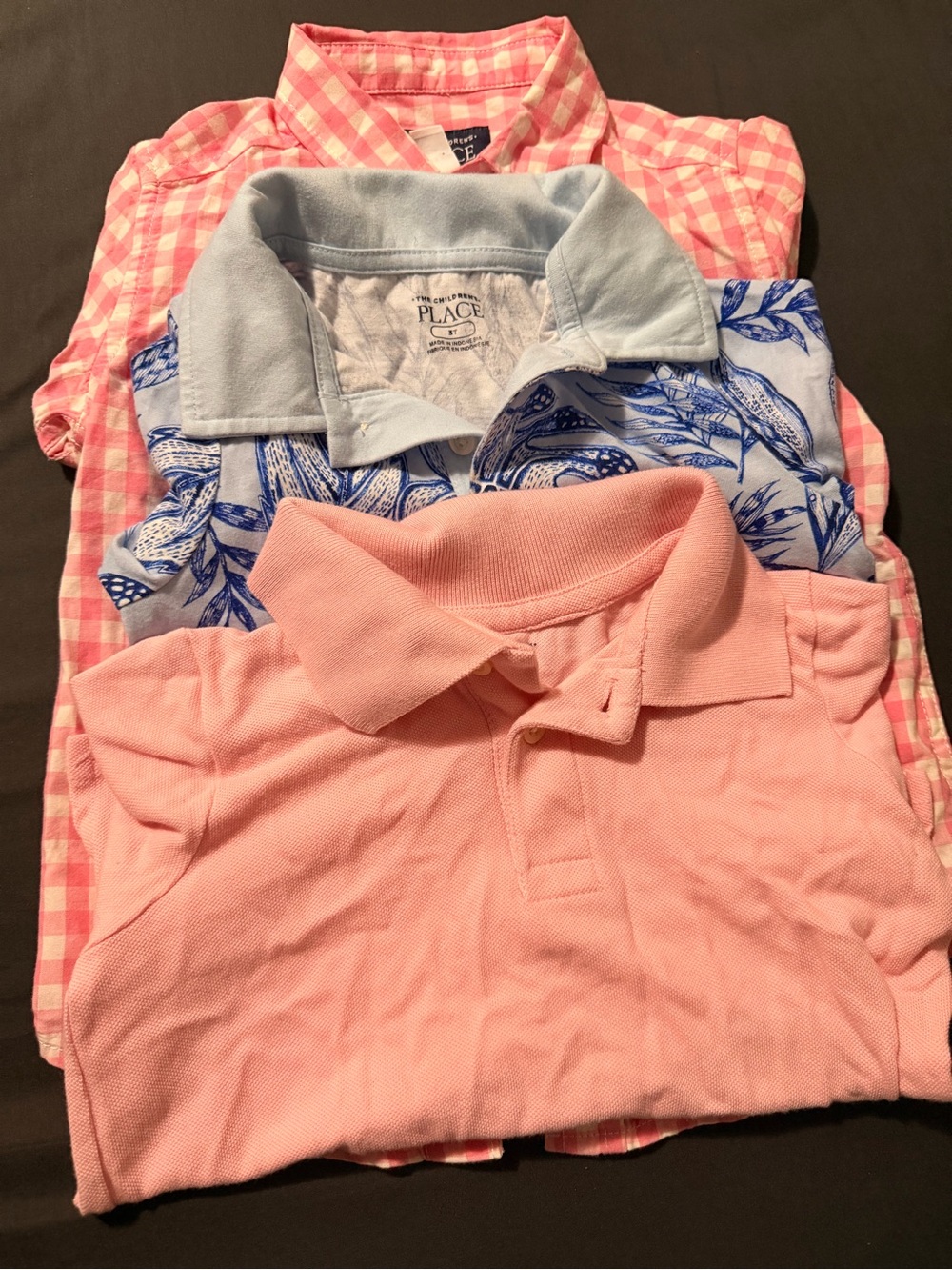 The Children's Place Boys Pink & Light Blue Kids Polo and Tops 3T - 3 Pack
